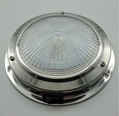 12V LED Dome Light Stainless Steel for Caravan/Boat 160mm Diameter