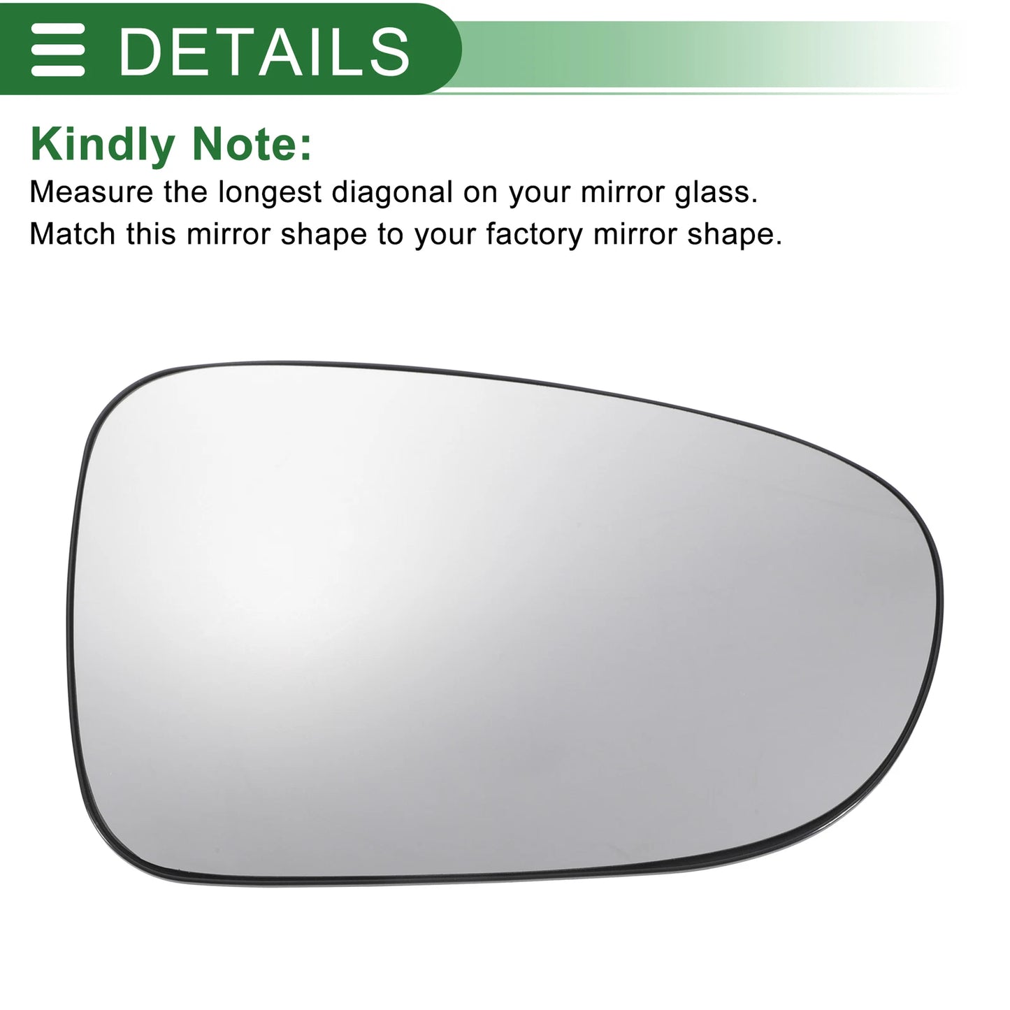Right Side Heated Convex Mirror Glass for Ford Galaxy (1995-2006)