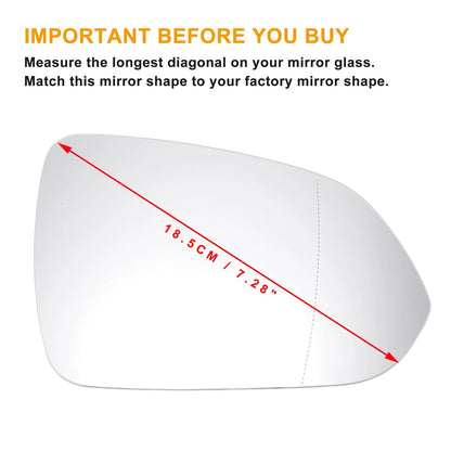 Right Side Heated White Mirror Glass for KIA Rio (2017-2020)