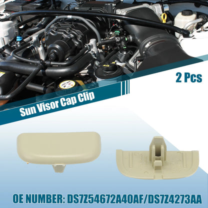 Beige Sun Visor Cap Clips for Ford Edge (2015-2023)