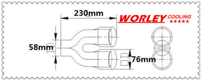 2.2" Exhaust Tip Dual Round Slant Outlet