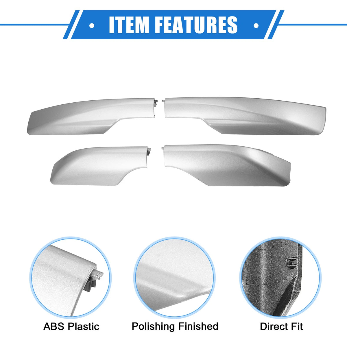 4 x Car Roof Rack Side Rails End Covers for Toyota RAV4 (2006-2012)