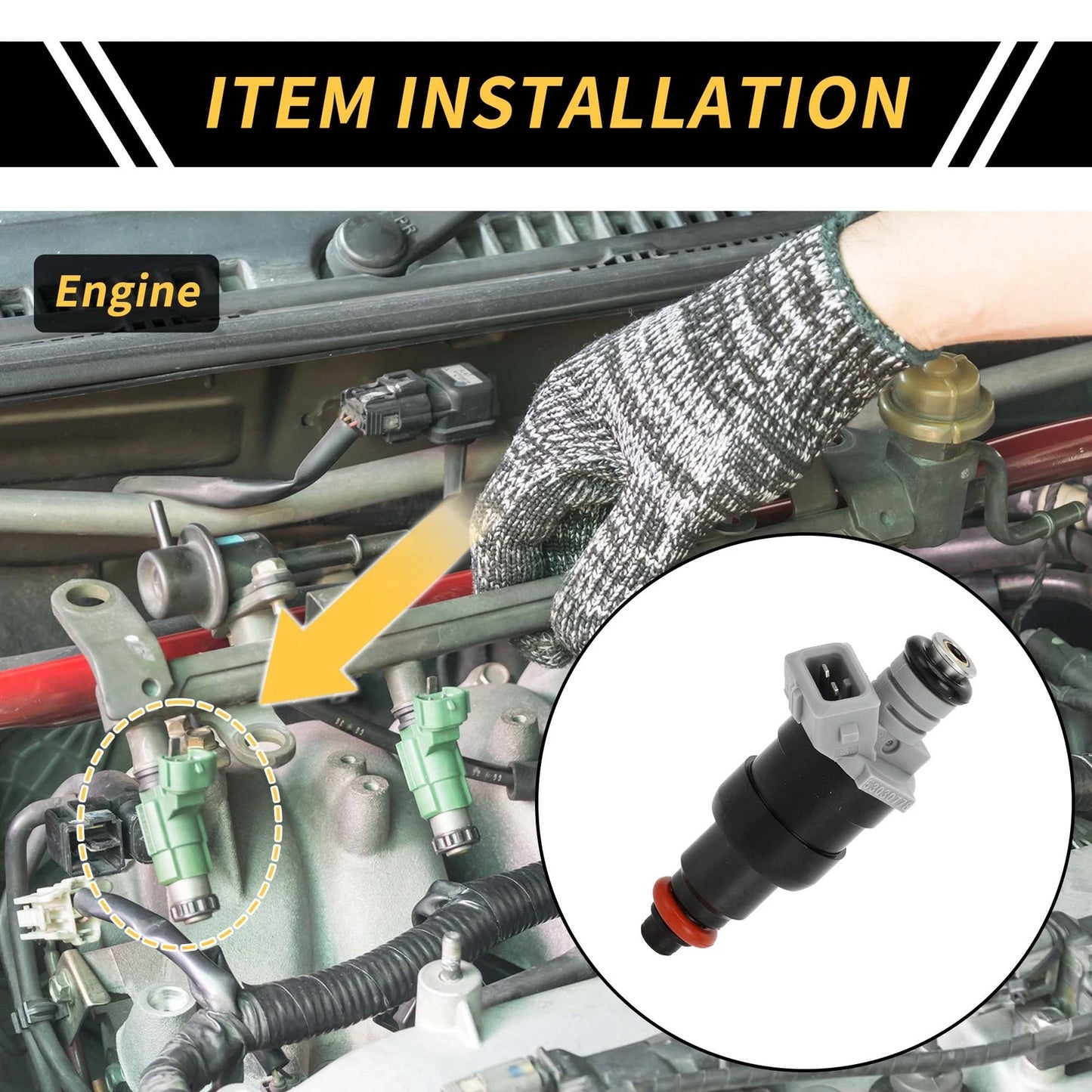 Fuel Injector for Dodge Ram 1500 1996-1999 1 x Hole Black 1 Pc