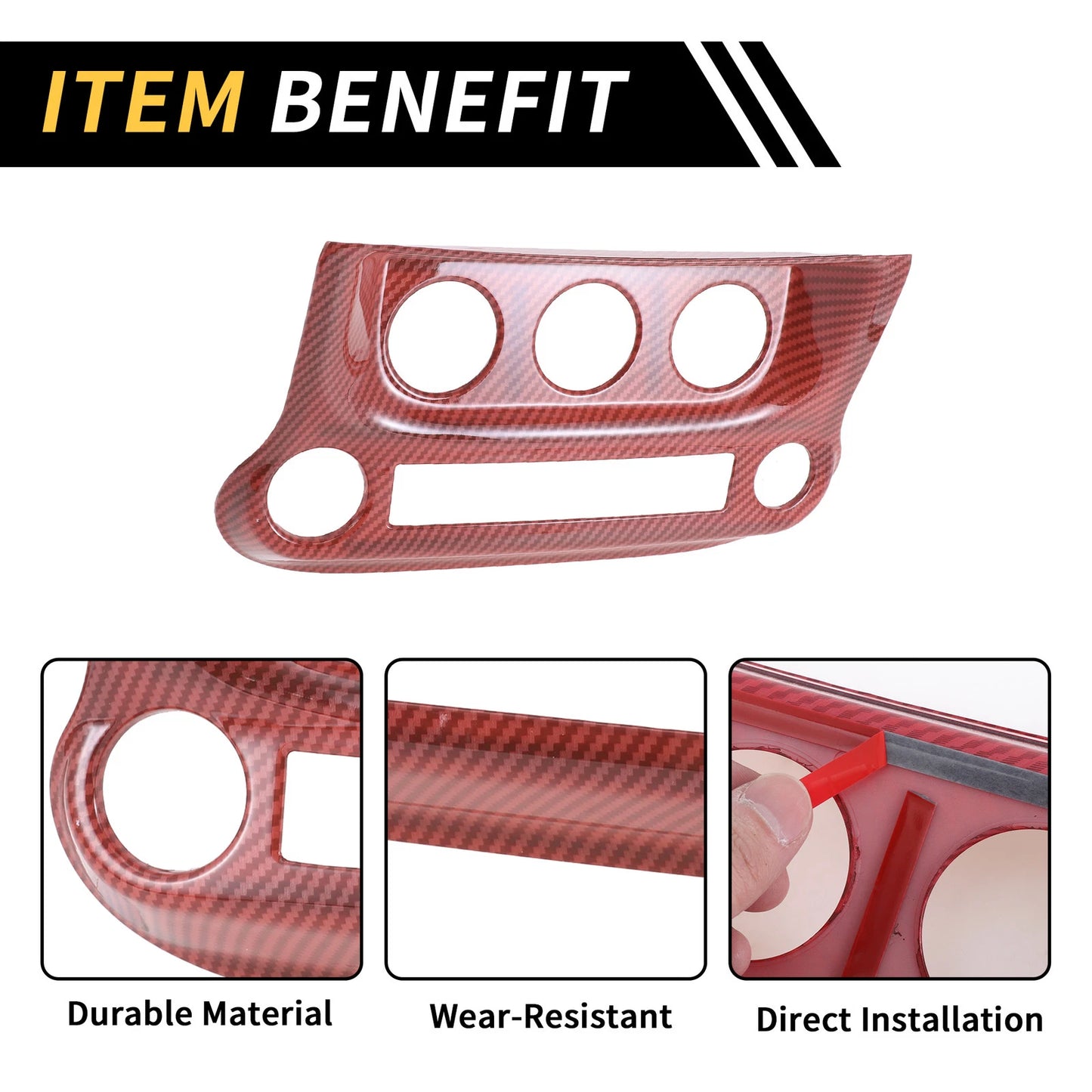 AC Switch Button Control Cover Trim for Jeep Wrangler JK JKU (2011-2017) Red
