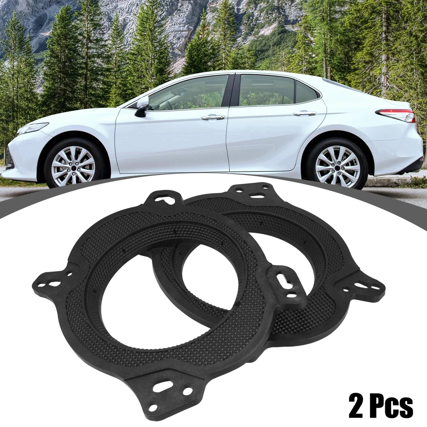 6.5" Black Plastic Speaker Mounting Adapter Rings for Toyota