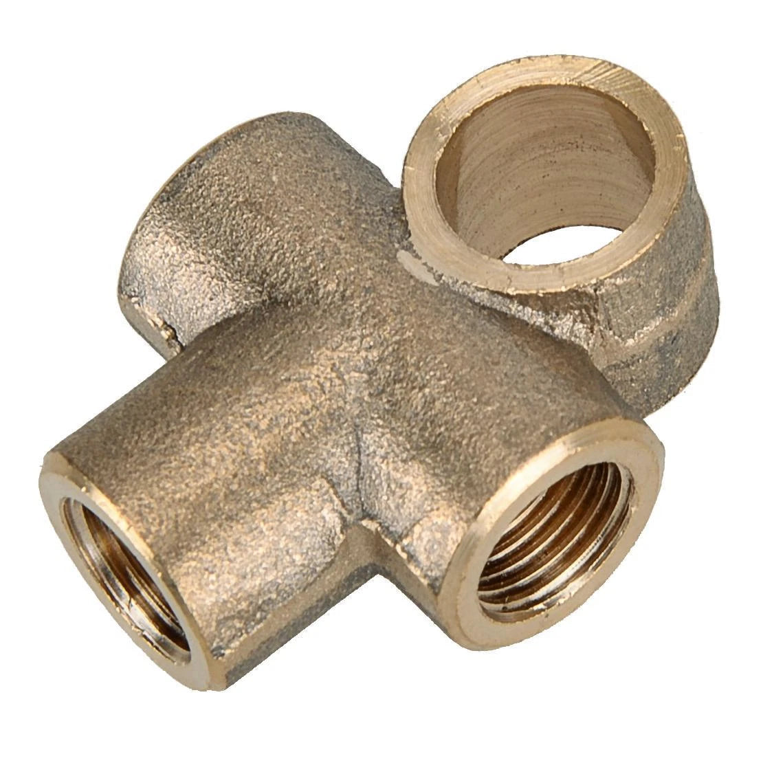 Brake Line Pipe Brass T 3-Way Female Fitting Connector for Car M10x1