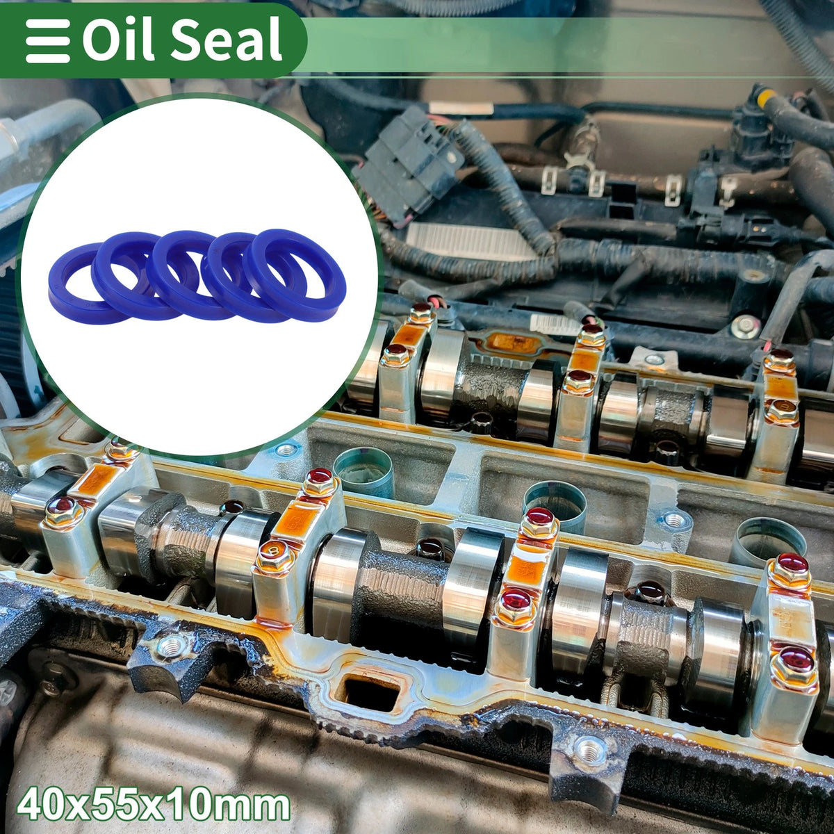 Oil Seal TPU 40x55x10mm High Pressure Blue 5 Pcs