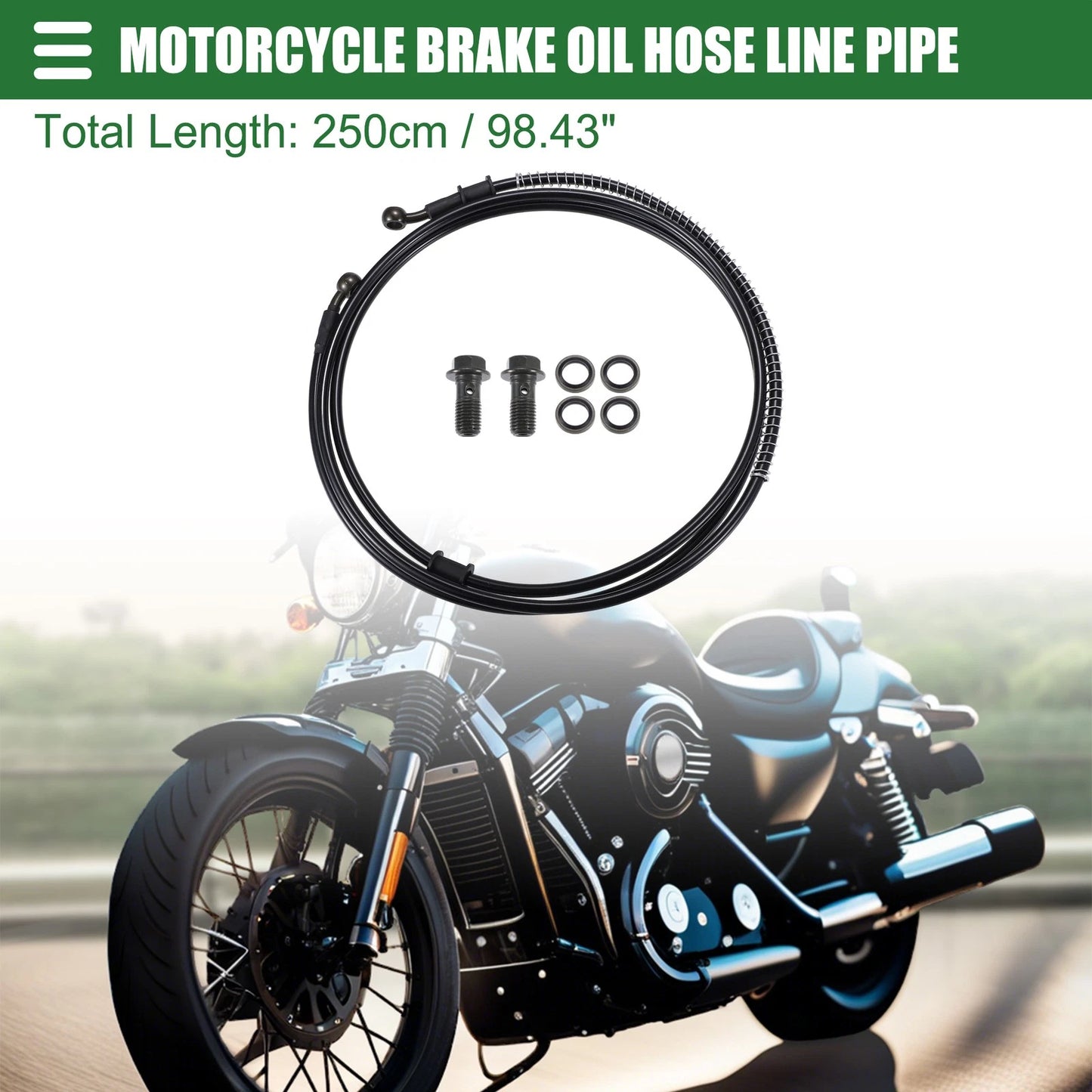 Brake Oil Hose Line Pipe 10mm 250cm Universal for Motorcycle