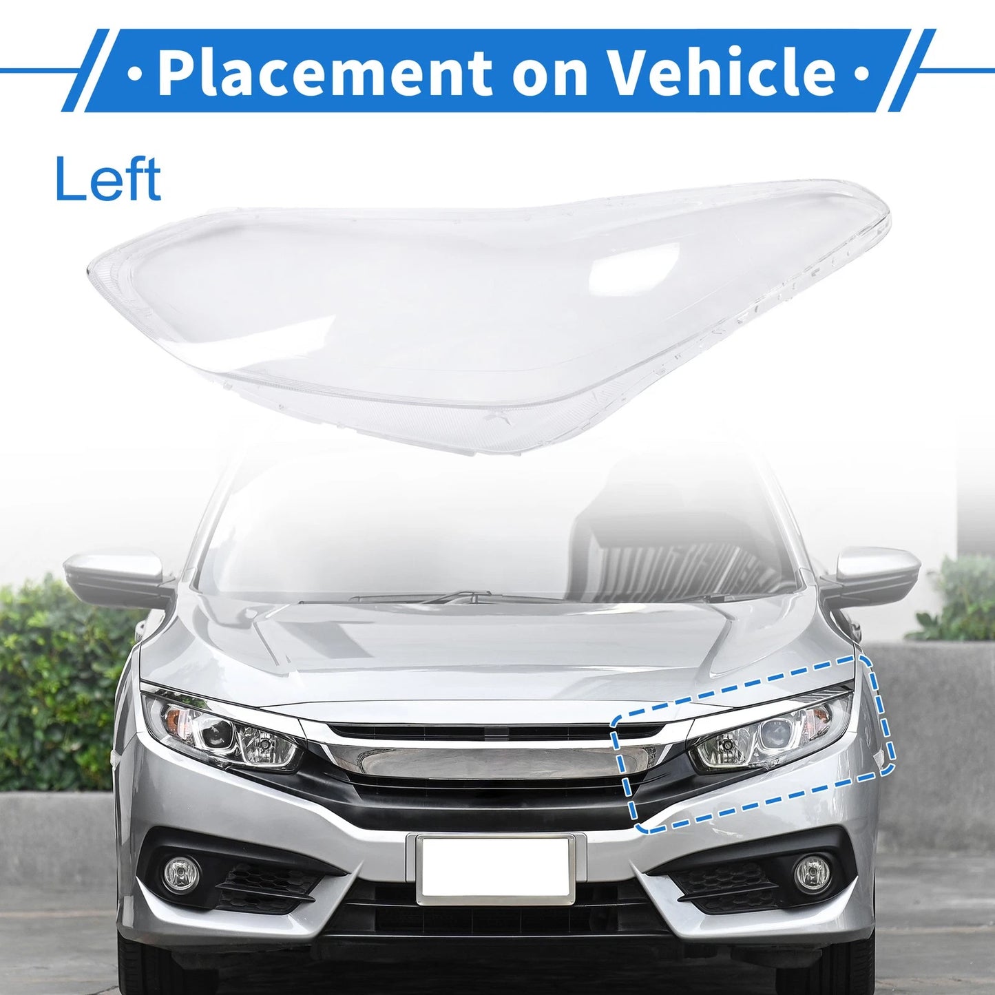 1 x Front Left Headlight Lens Cover for Kia Sportage (2017-2019)
