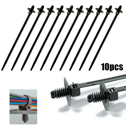 10Pcs Fir Tree Push-In Releasable Wiring Cable Zip Tie Wrap for Car/Boat