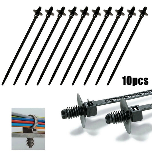 10Pcs Fir Tree Push-In Releasable Wiring Cable Zip Tie Wrap for Car/Boat