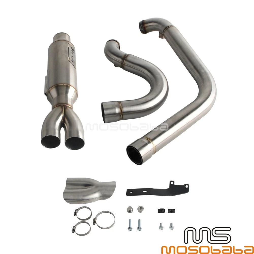Exhaust System Kit for Harley Dyna Fat Bob Low Rider 06-17