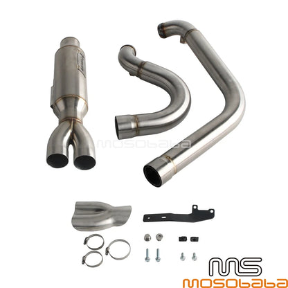 Exhaust System Kit for Harley Dyna Fat Bob Low Rider 06-17