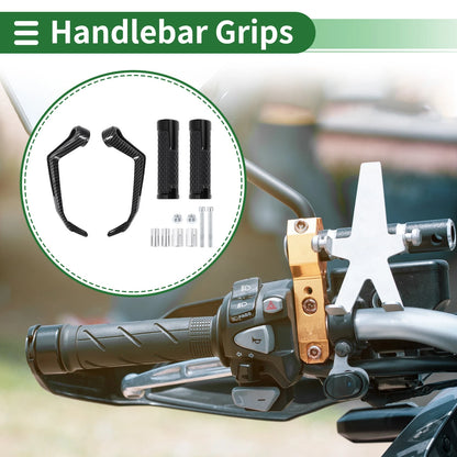 7/8" 22mm Hand Grips Cover Kit for Motorcycle Handle Bar Throttle Black Plaid