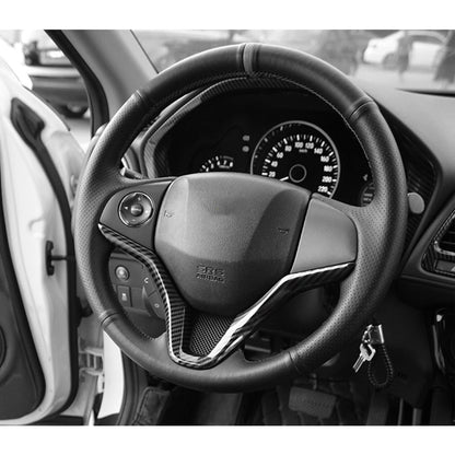 Carbon Fiber Texture Steering Wheel Cover Trim for Honda HR-V 2016-2021
