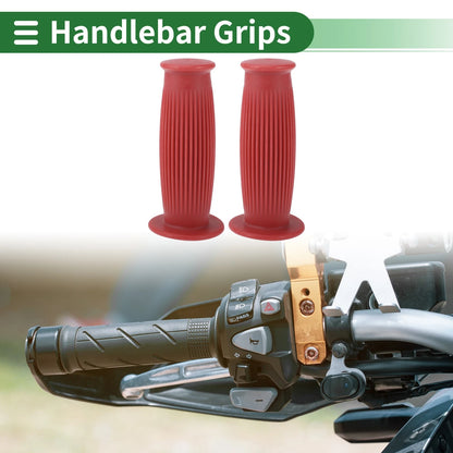 25mm Motorcycle Hand Grips Cover Handlebar End Grips TPU Dark Red