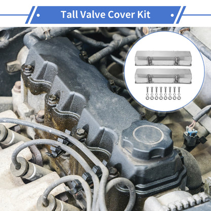 Valve Cover for Chevy Chevrolet SBC Silver Tone with Bolts Gaskets