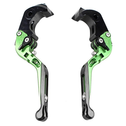 2 x Foldable Brake Clutch Levers for KAWASAKI ZX 14R (2006-2015) Green/Black