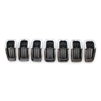 Chrome Honeycomb Grille Inserts Cover Trim for Jeep Cherokee (2014-2018)