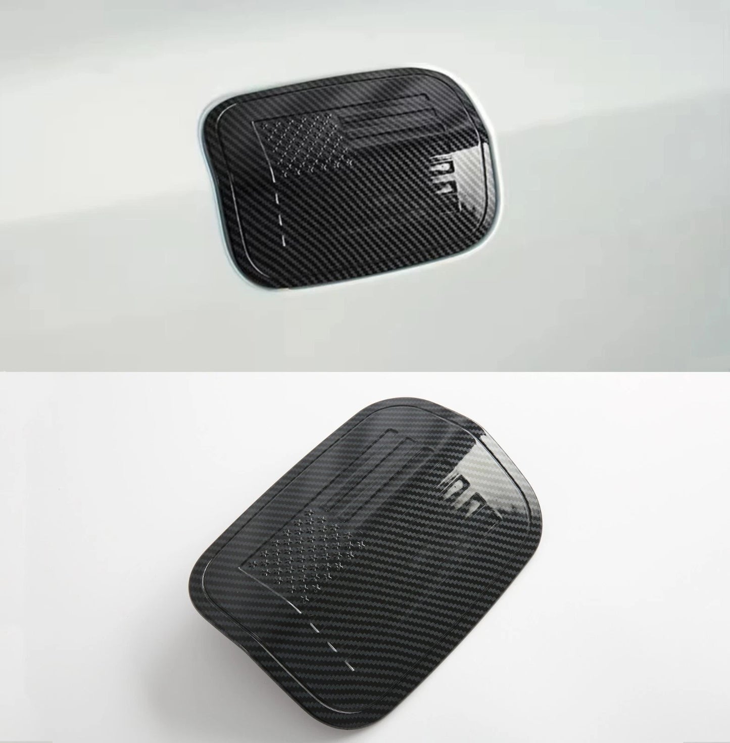 Carbon Fiber Rear Oil Lid Fuel Gas Tank Cover Trim for Dodge Charger (2016-2021)