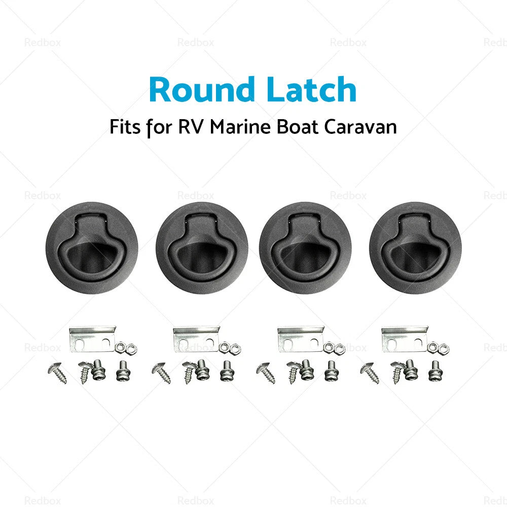 Round Flush Pull Slam Hatch Latch Door Lock for RV Marine Boat Caravan (N/A)