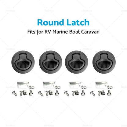 Round Flush Pull Slam Hatch Latch Door Lock for RV Marine Boat Caravan (N/A)