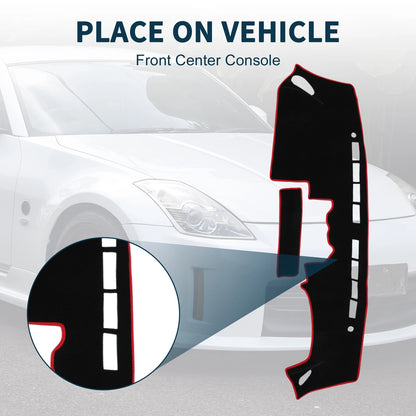 Dash Cover Mat for Nissan Fairlady Z33 350Z (2002-2008) Black Red