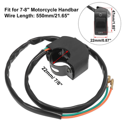 Handlebar Switch / 7/8" / Headlight Toggle for Motorcycle