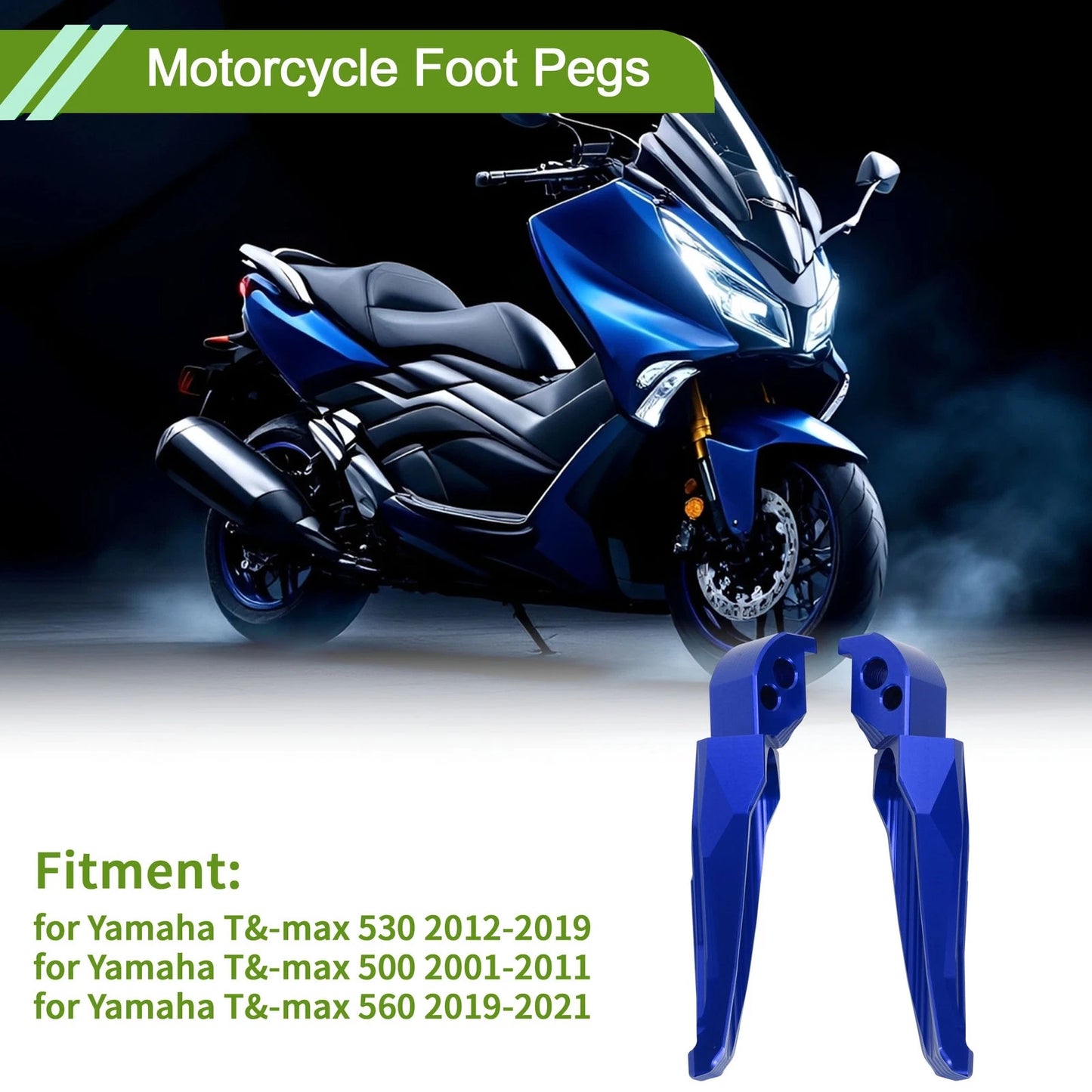 Foot Pegs 1 pair Aluminum Alloy Blue for Yamaha TMAX 530 (2012–2019)