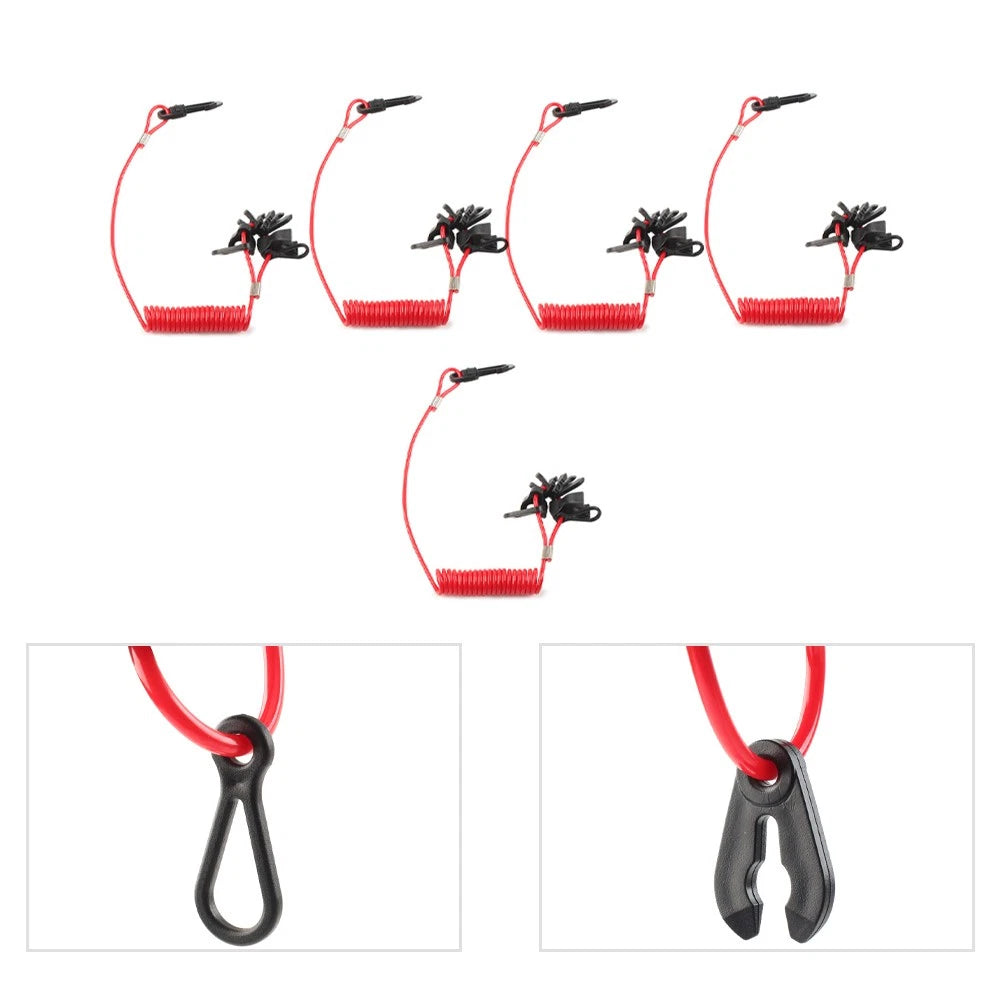 5x Red Universal Boat Kill Switch Key Set for Johnson, Evinrude, Mercury
