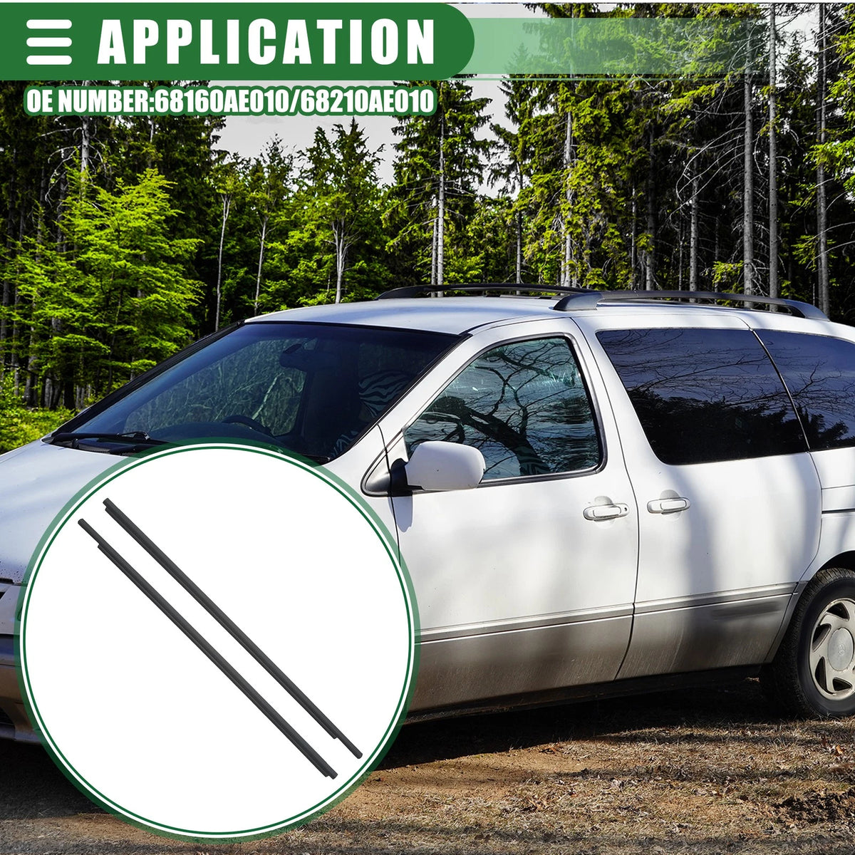Front Left Right Door Window Belt Weatherstrip for Toyota Sienna (2004-2010)