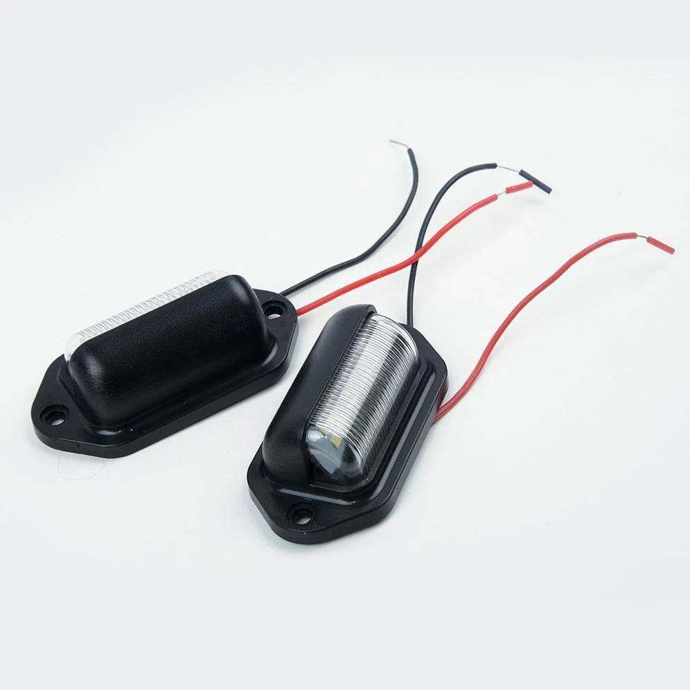 6-LED 12V License Plate Light Step Lamp for Car/Boat/Truck - IP65 Set Kit