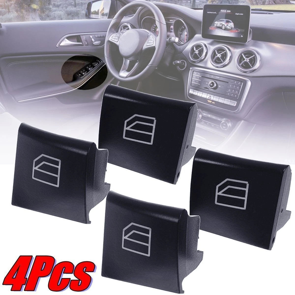 4x Driver Window Switch Repair Button Cap for Mercedes ML GL R W164 W251 X164