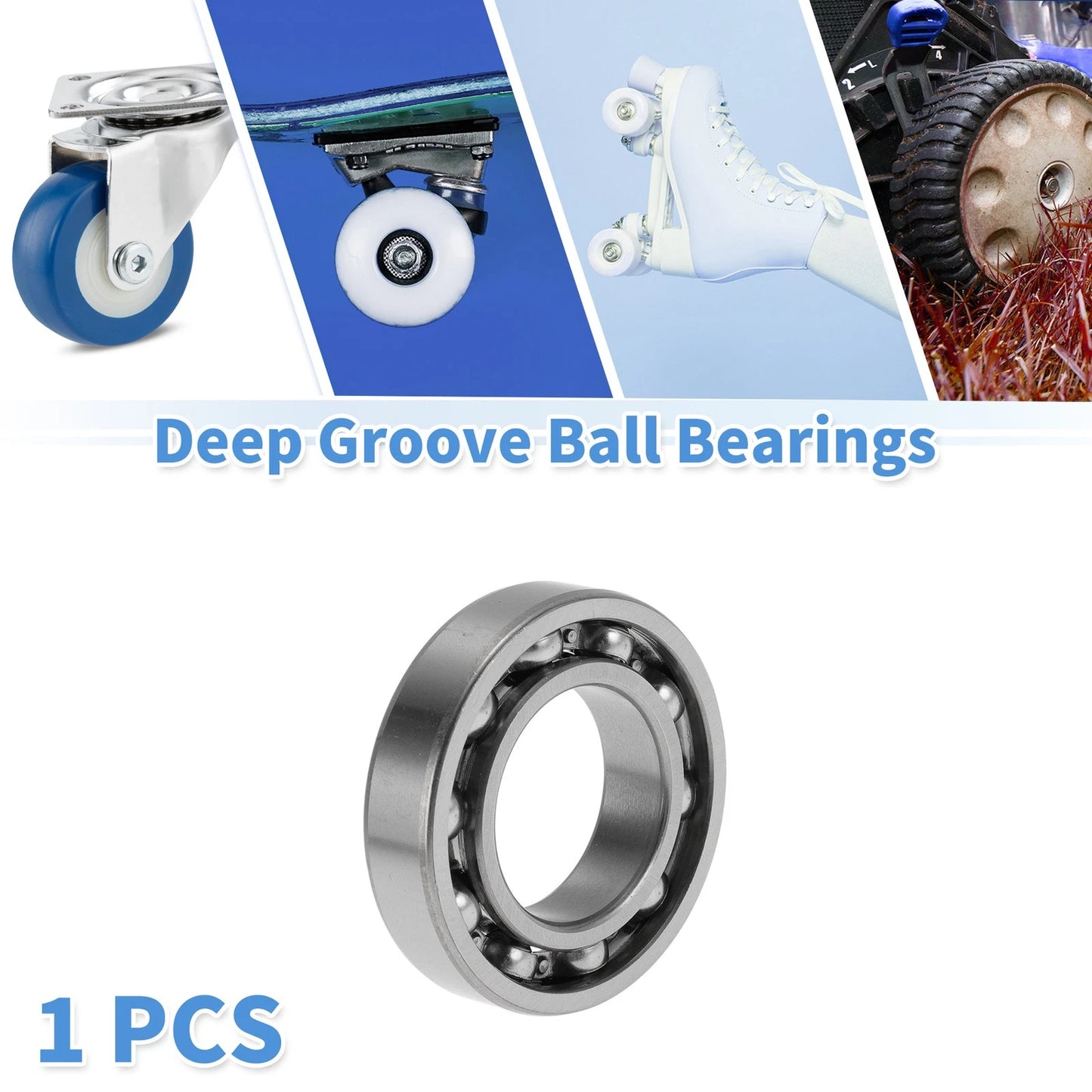 32x58x13mm Deep Groove Ball Bearings 1 Pcs Silver Tone