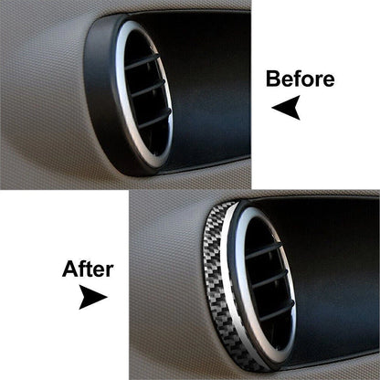 2 x Carbon Fiber Interior Door Air Condition Frame Trim for Nissan 350Z (2003-09)