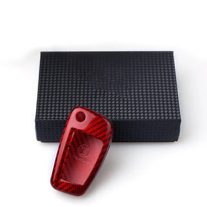 Red Carbon Fiber Key Fob Cover for Audi A3 A4 TT Q3 (2013-2020)