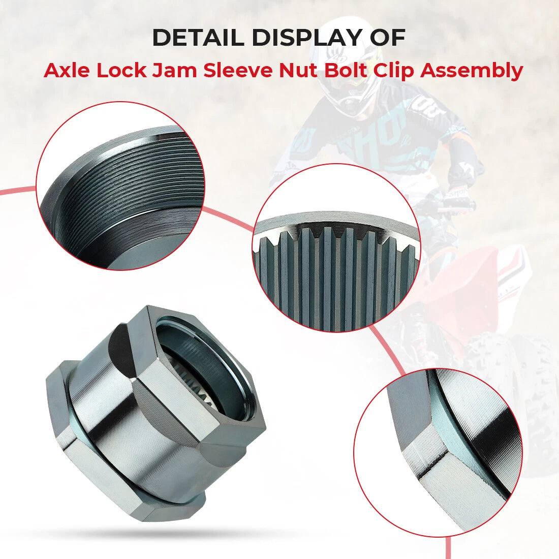 Axle Lock Sleeve Nut Clip Assembly for Honda Sportrax TRX300EX TRX400EX