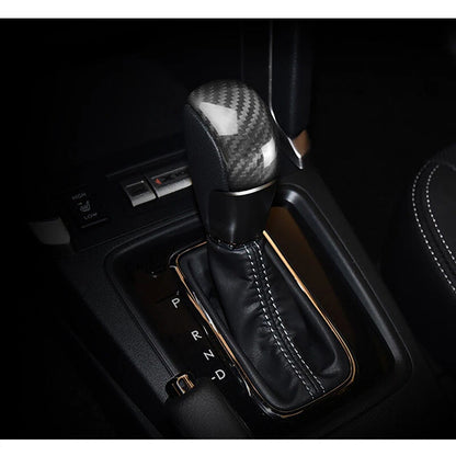 Car Carbon Fiber Gear Shift Head Knob Cover Trim Fit For Subaru Forester 2013-18