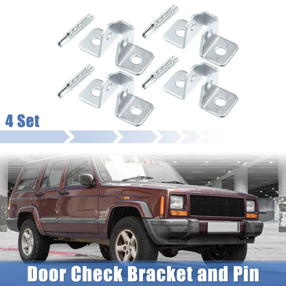 4 x Door Check Bracket & Pin for Jeep Cherokee (1984-2001)