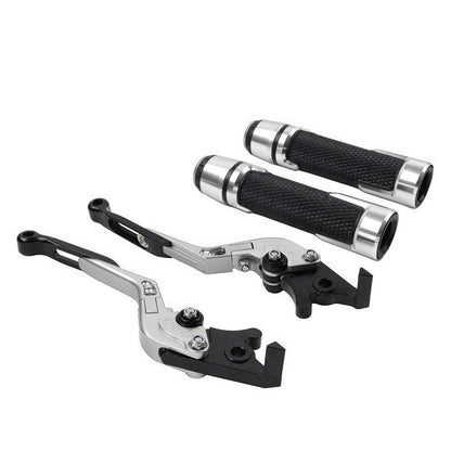 Silver Extendable Brake Clutch Levers & Handlebar Grips for Daytona 675 R