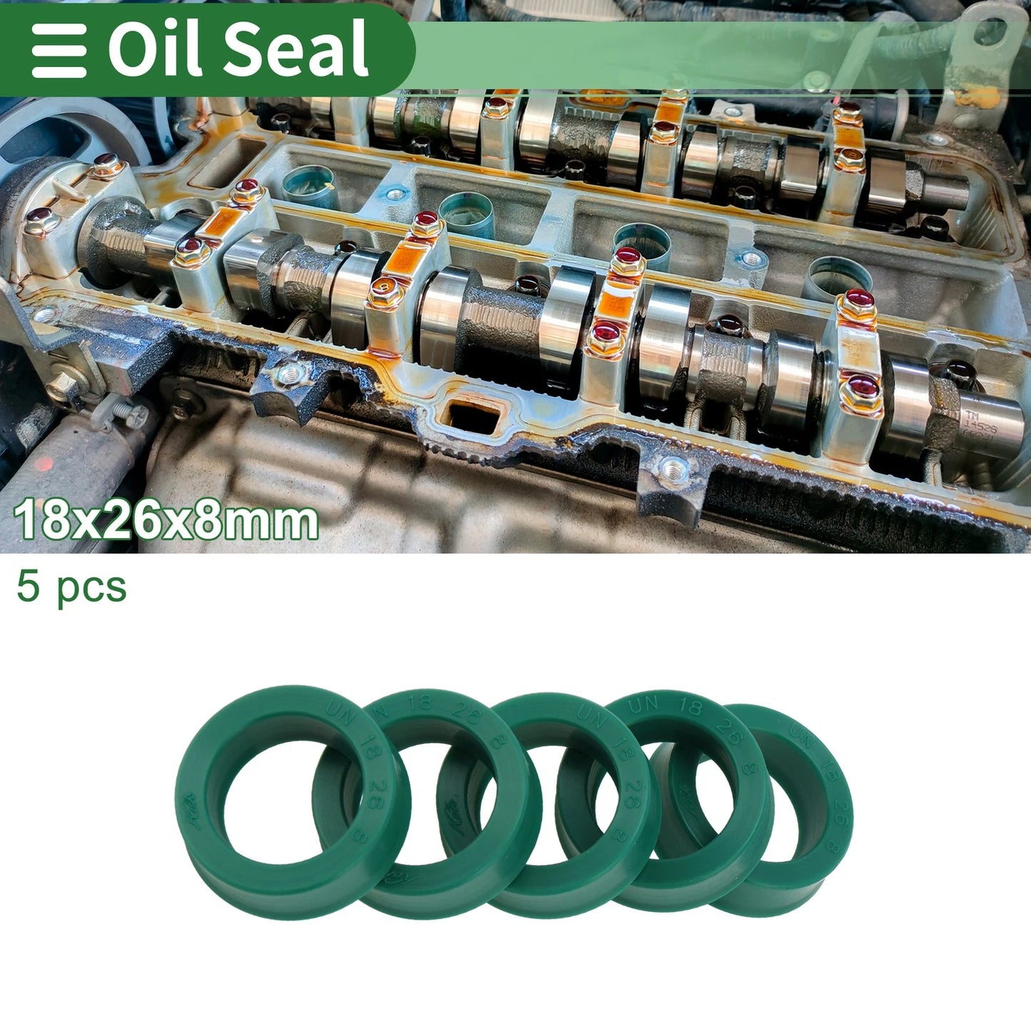Oil Seal 5 Pcs 18x26x8mm Seal Ring Rotary Shaft TPU for Make Model