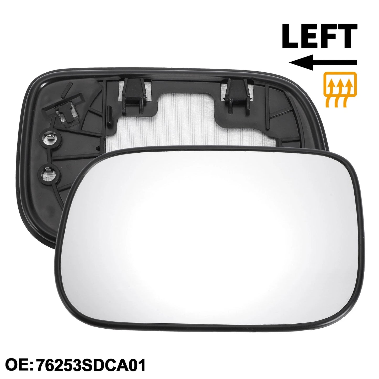Heated Left Driver Side Mirror Glass for Honda Accord (2003-2007)