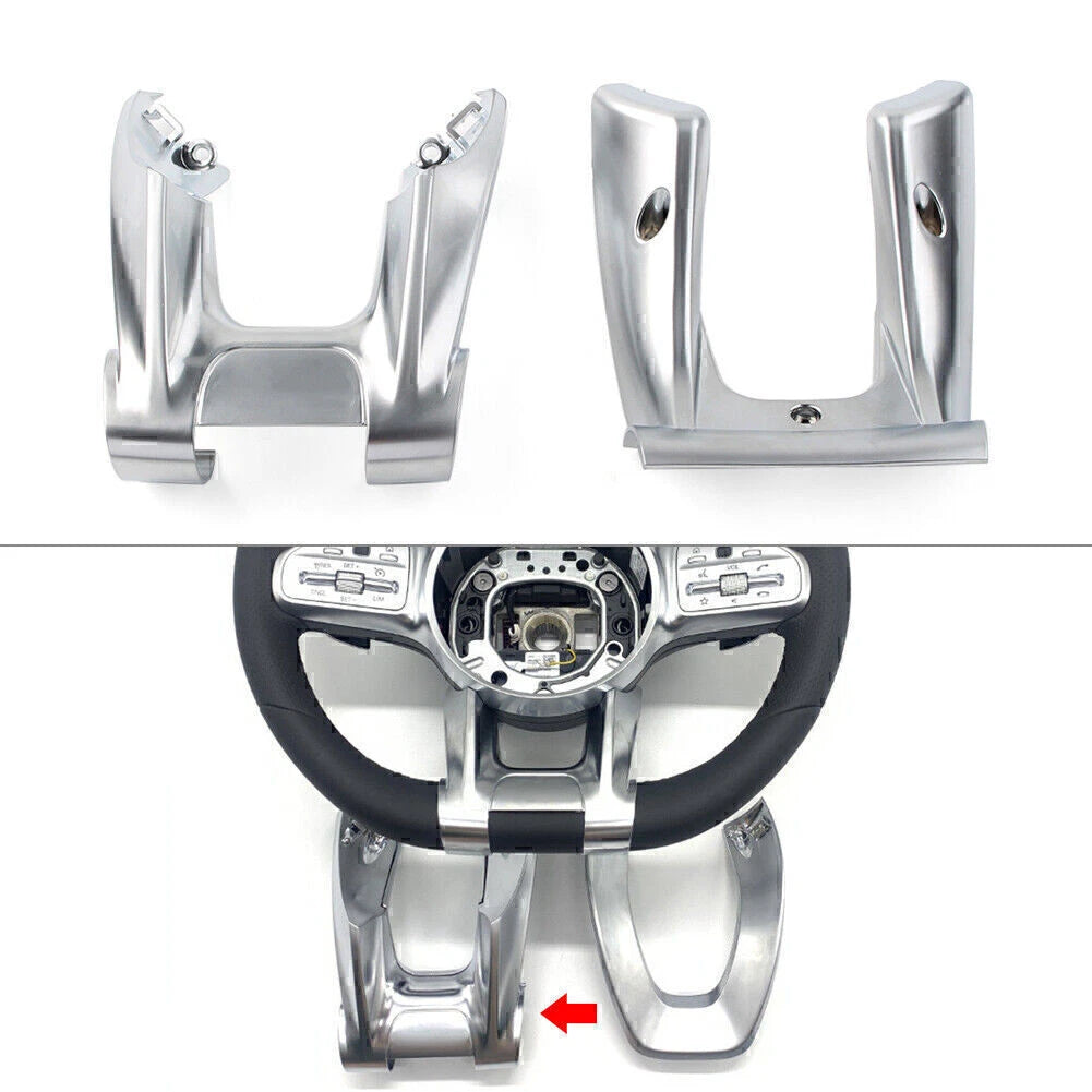 Silver Steering Wheel Lower Trim Cover for Mercedes-Benz