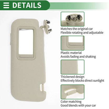 Left Sun Visor with Mirror for Toyota Corolla (2011-2013)