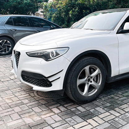 Gloss Black Front Bumper Side Air Vent Trims for Alfa Romeo Stelvio (17-25)