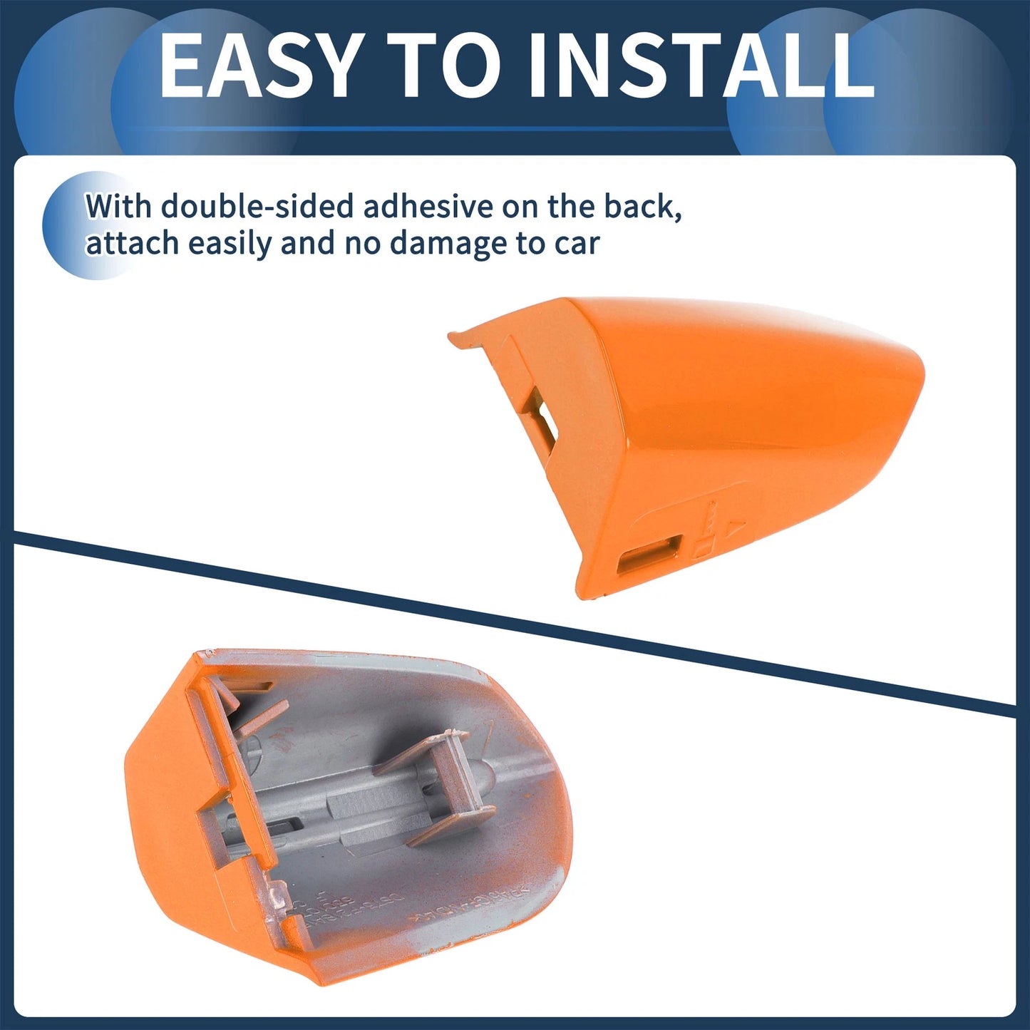 Front Left Door Handle Cover for Ford Mustang (2015-2020) - ABS Orange 1 x