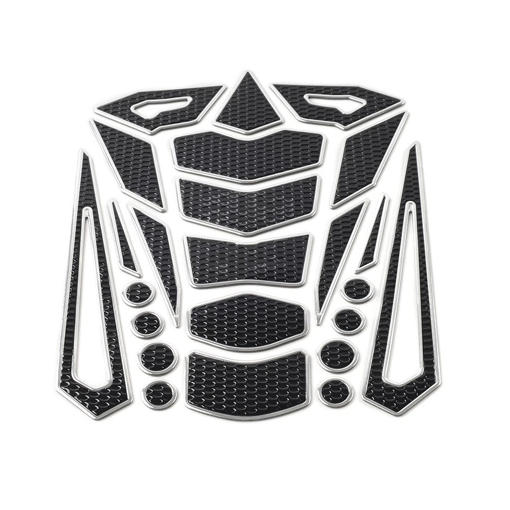 Silver Motorcycle Oil Fuel Tank Pad Cover Guard Protector Decal Sticker