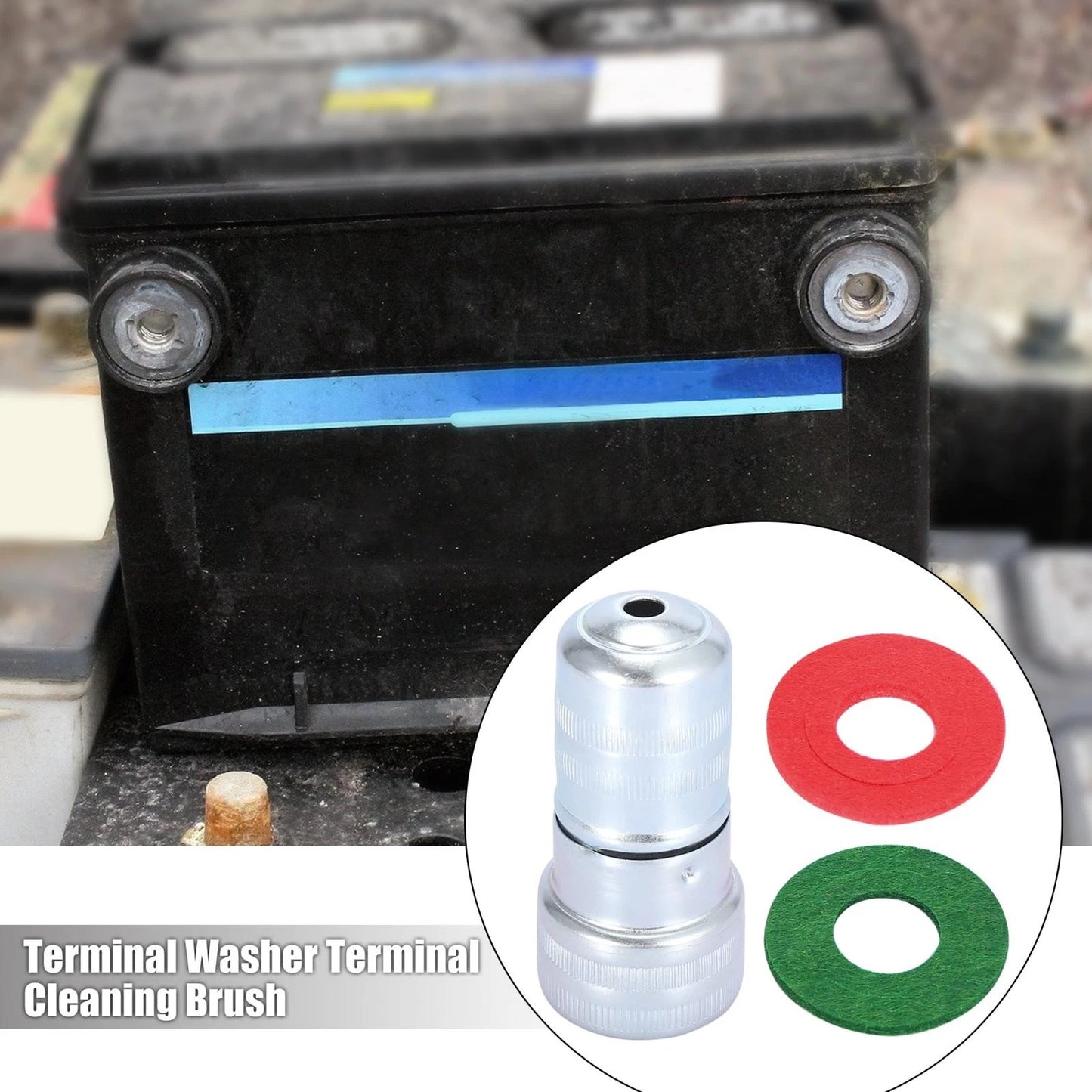 Marine Battery Terminal Washers Protector and Terminal Cleaning Brush for Car