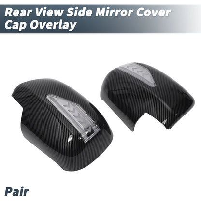 Rearview Mirror Cover Overlay 2 x Black Carbon Fiber for Lexus RX330 RX350 (2003)
