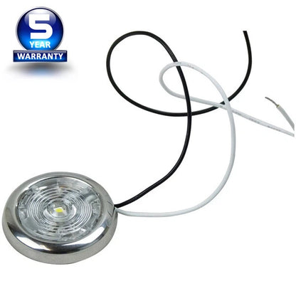 12V LED Round Low Profile Courtesy Light Indoor/Outdoor Surface Mount 2 Pk